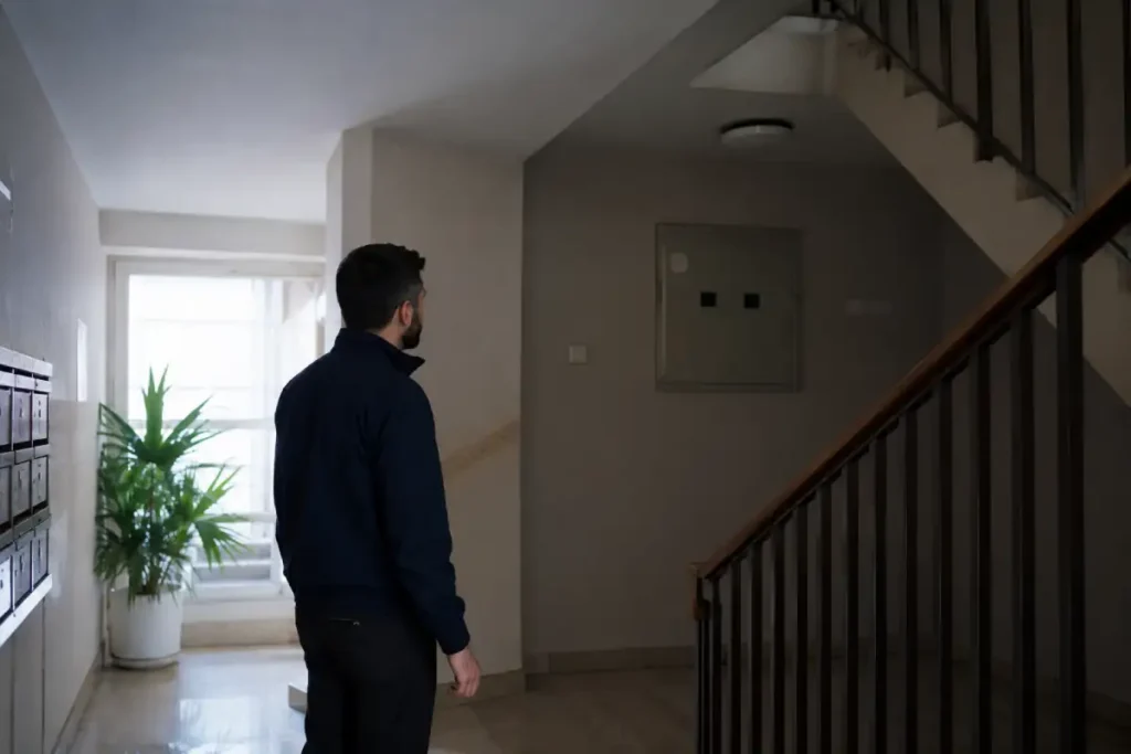 Avería eléctrica en una comunidad de vecinos con zona común sin luz