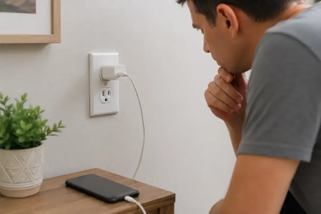 Enchufe de pared que no funciona en una vivienda