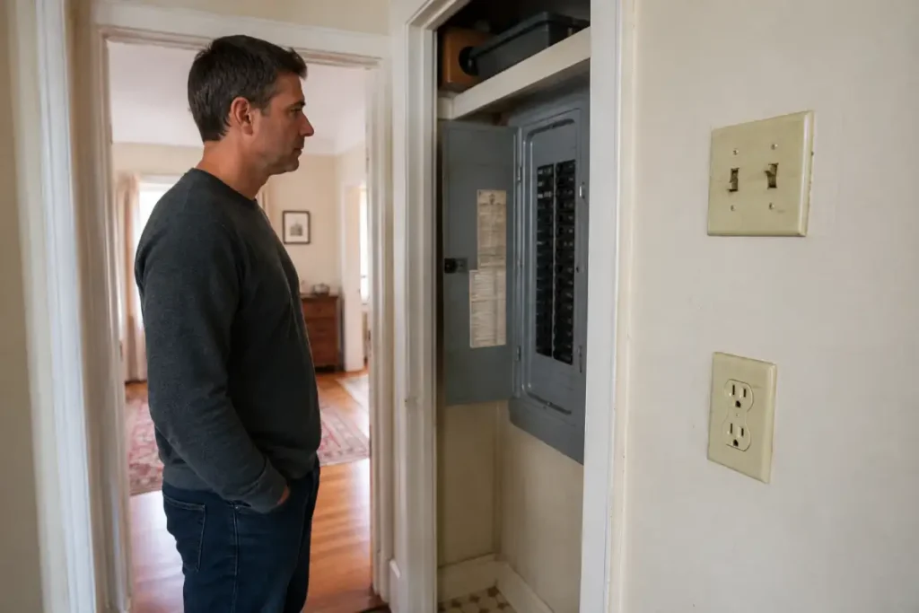 Instalación eléctrica antigua en una vivienda que necesita revisión