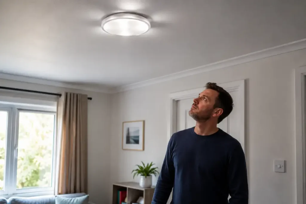 Luz de una vivienda que parpadea por una posible avería eléctrica