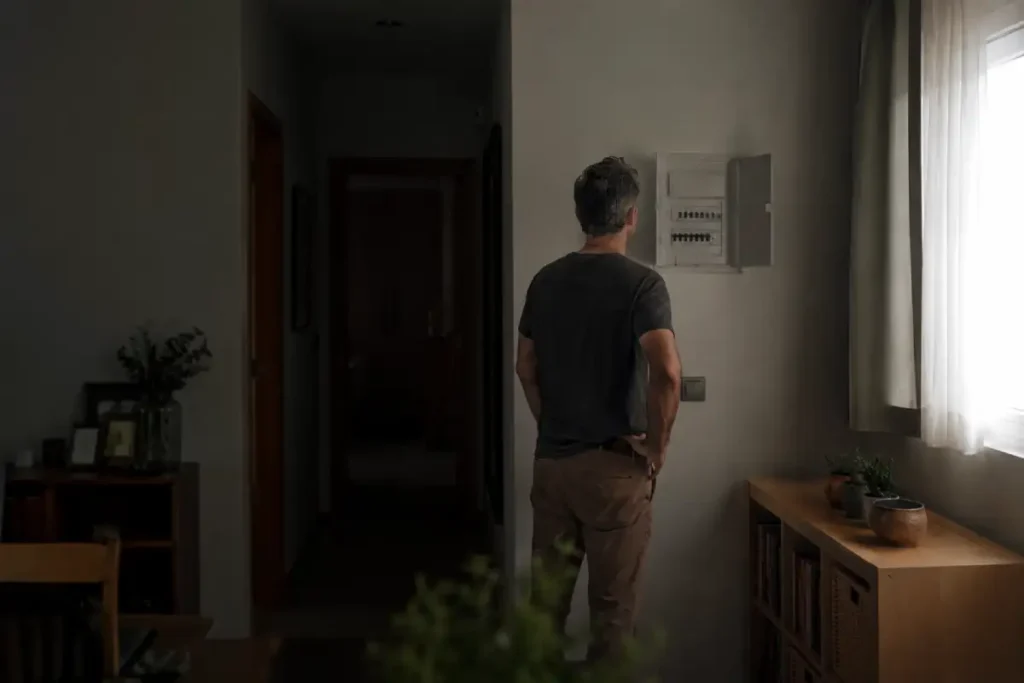 Vivienda con una zona sin luz por una posible avería eléctrica interior