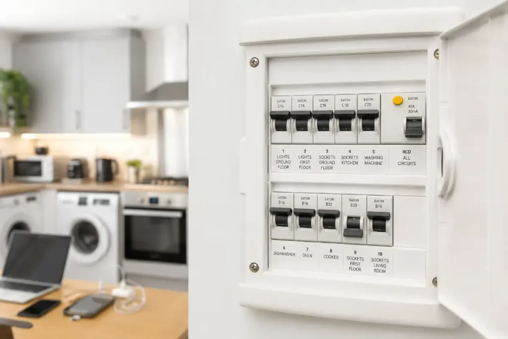 Magnetotérmico bajado en un cuadro eléctrico por una posible sobrecarga